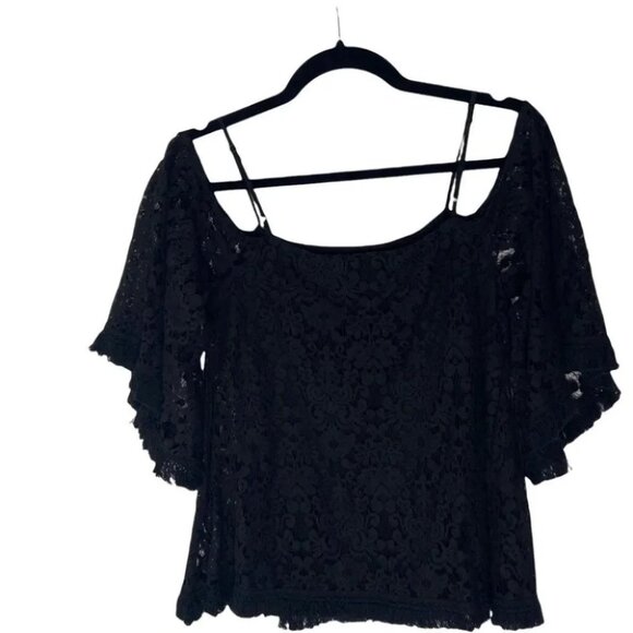 Bailey 44 Black Lace Cold Shoulder Top Size X-Small - Picture 3 of 8
